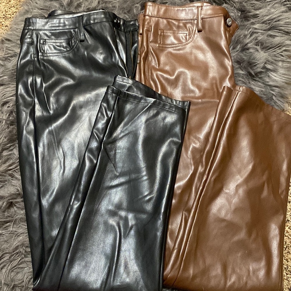 Faux leather pants